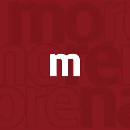 Red square with a white lowercase 'm' logo centered on a red background.